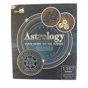 SpiceBox Astrology Guide to the Zodiac Gift Set Guidebook 12 wine charms NEW